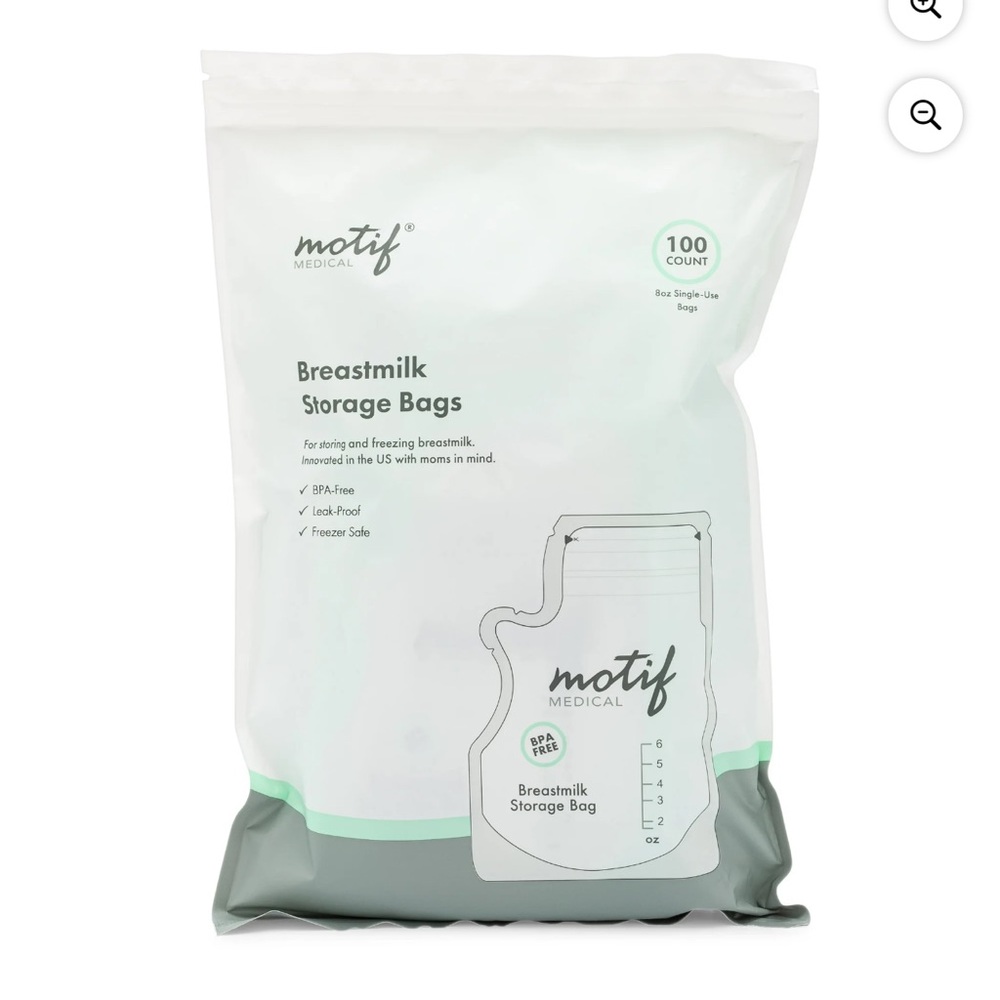 11 BAGS OF Motif Medical Breastmilk Storage Bags - White